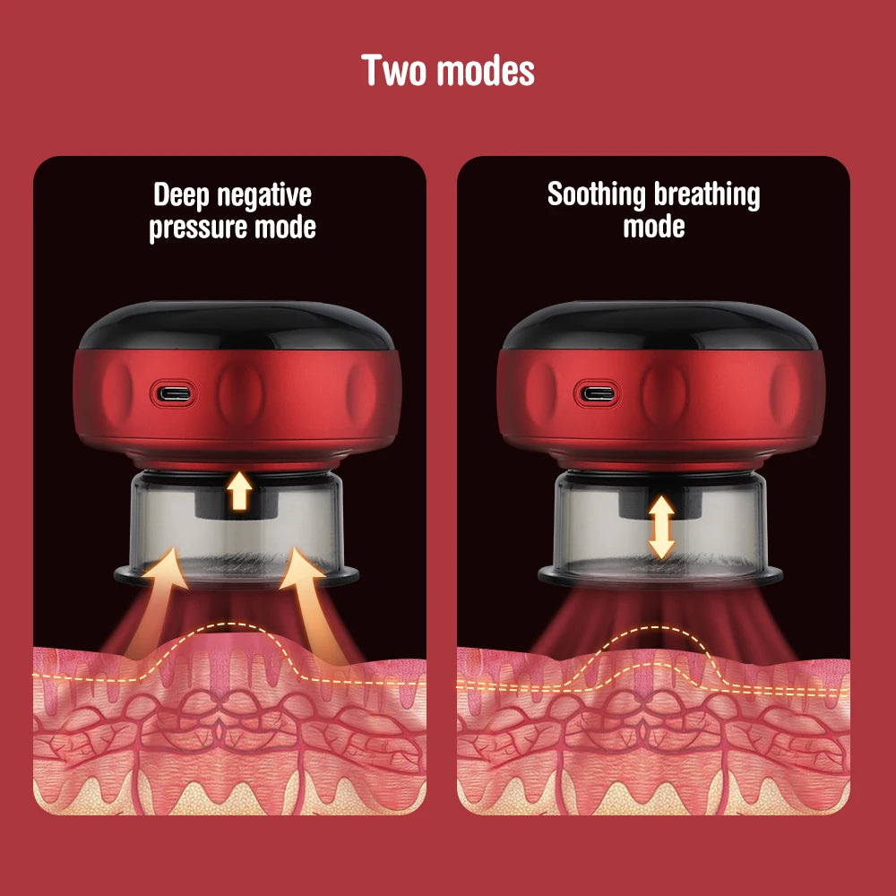 Massageador elétrico com ventosa a vácuo GuaSha 12 níveis, anticelulite, raspagem, calor infravermelho, terapia de massagem emagrecedora