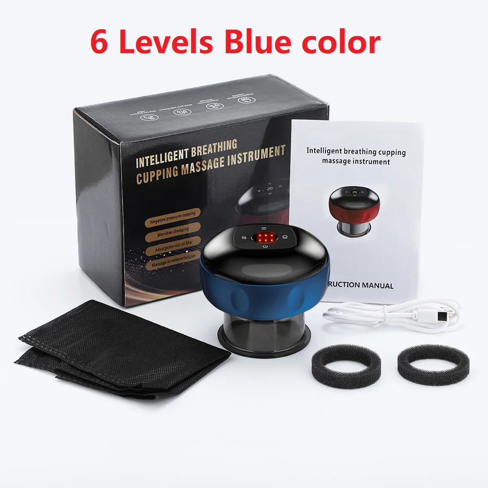Massageador elétrico com ventosa a vácuo GuaSha 12 níveis, anticelulite, raspagem, calor infravermelho, terapia de massagem emagrecedora