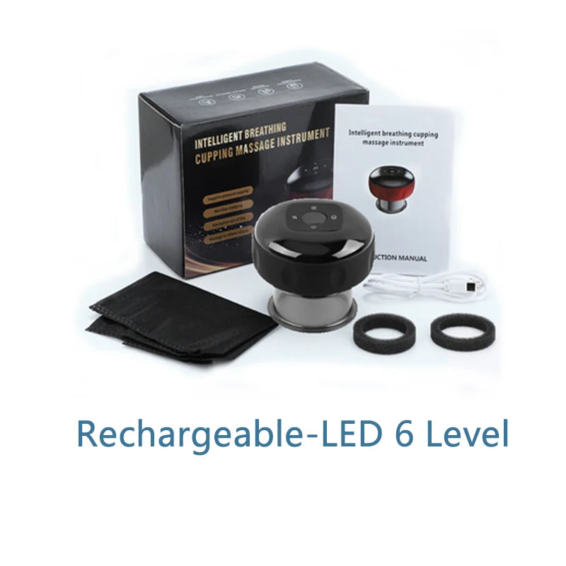 Massageador elétrico com ventosa a vácuo GuaSha 12 níveis, anticelulite, raspagem, calor infravermelho, terapia de massagem emagrecedora
