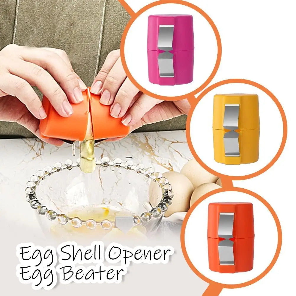 Conjunto abridor de casca de ovo 1/2 peças, quebra-ovos crus portátil, quebra-ovos multifuncional, utensílio de cozinha seguro para alimentos