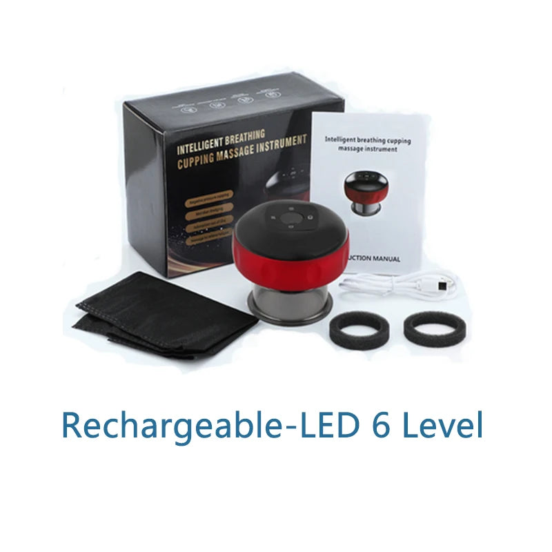 Massageador elétrico com ventosa a vácuo GuaSha 12 níveis, anticelulite, raspagem, calor infravermelho, terapia de massagem emagrecedora