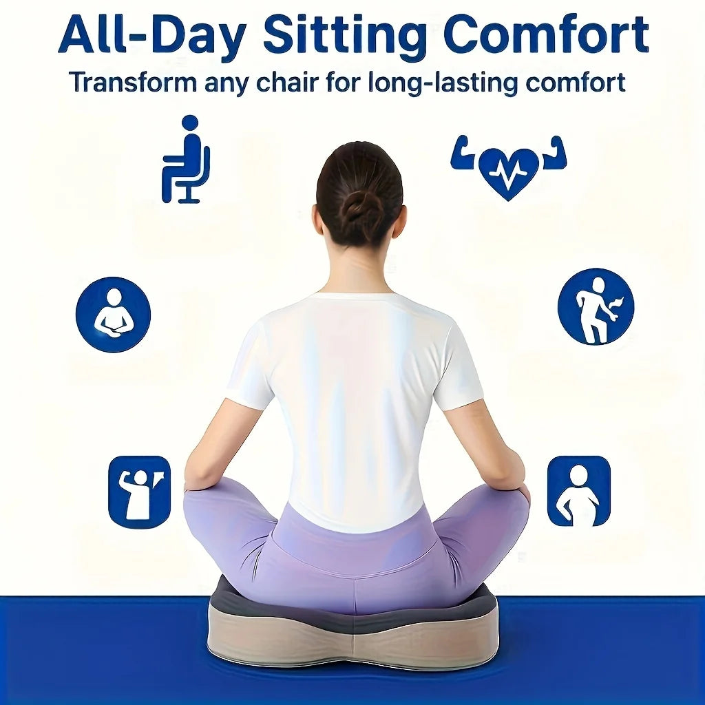 Assento com espuma viscoelástica, com almofada de pressão ergonômica com sulco central