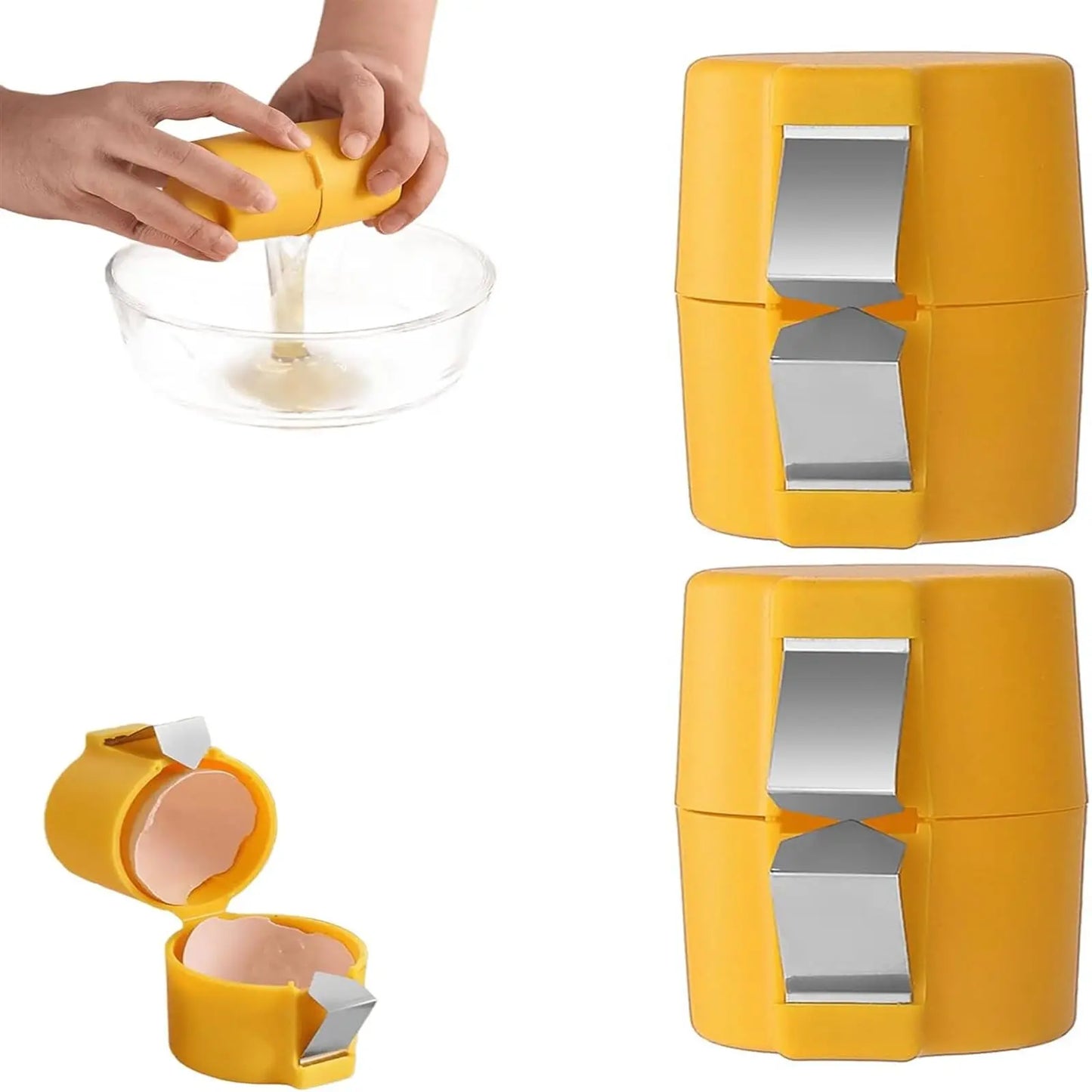 Conjunto abridor de casca de ovo 1/2 peças, quebra-ovos crus portátil, quebra-ovos multifuncional, utensílio de cozinha seguro para alimentos