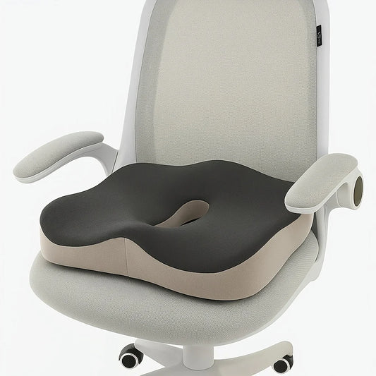 Assento com espuma viscoelástica, com almofada de pressão ergonômica com sulco central