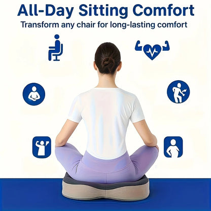 Assento com espuma viscoelástica, com almofada de pressão ergonômica com sulco central
