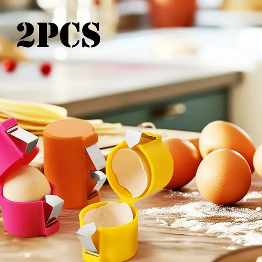 Conjunto abridor de casca de ovo 1/2 peças, quebra-ovos crus portátil, quebra-ovos multifuncional, utensílio de cozinha seguro para alimentos
